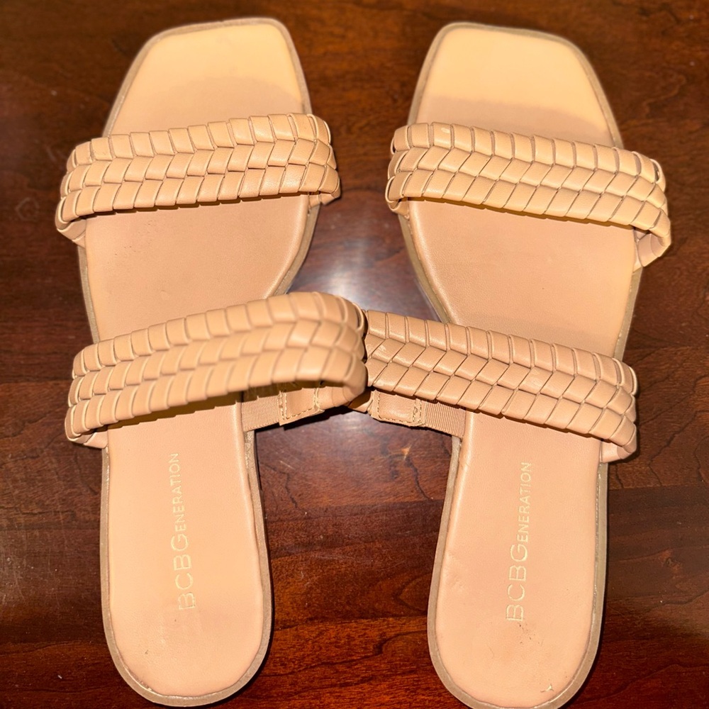 BCBGeneration Beige Braided Sandals